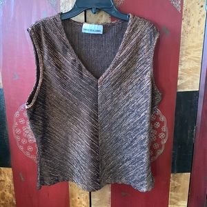 Sleeveless metallic top
